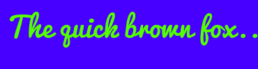 Image with Font Color 53FF00 and Background Color 4700FF